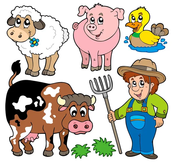 Coleção de desenhos animados fazenda —  Vetores de Stock