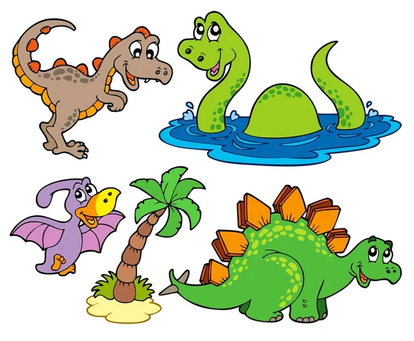 Vários coleção de dinossauros —  Vetores de Stock