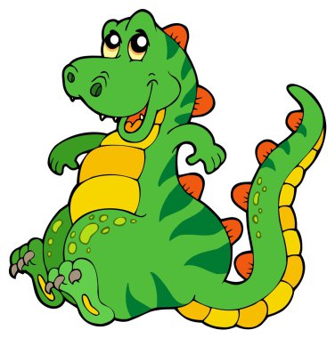 Cute sitting dinosaur clipart