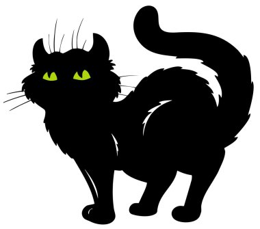 Standing cat silhouette clipart