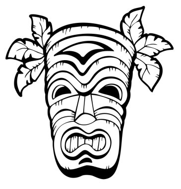 Wooden Hawaiian mask clipart