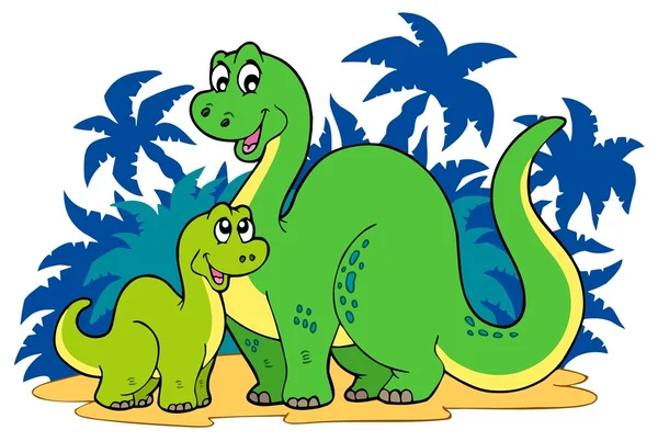 Cartoon dinosaur family — Stock Vector