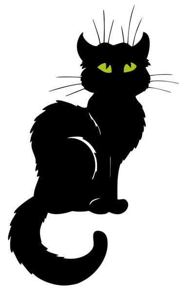 黑猫剪影 — 图库矢量图片