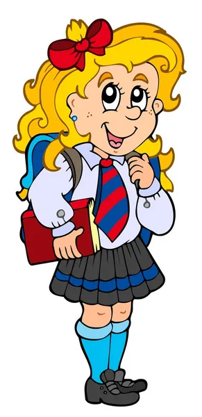Meisje in schooluniform — Stockvector