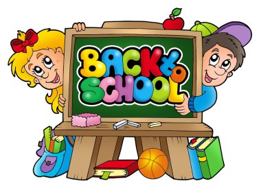 Children in school 3 clipart