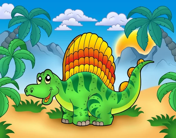 Маленький динозавр в ландшафті — стокове фото