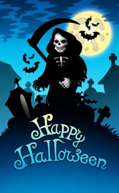 Halloween image with grim reaper clipart