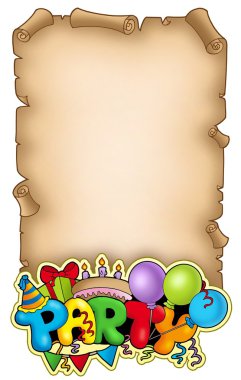 Scroll with party sign clipart