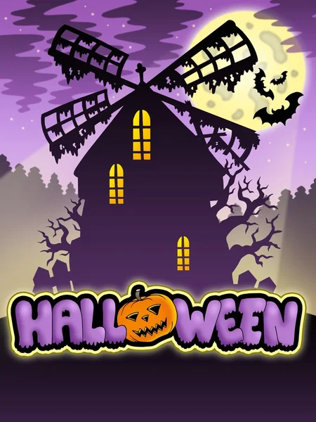Misterioso moinho de Halloween 2 — Fotografia de Stock