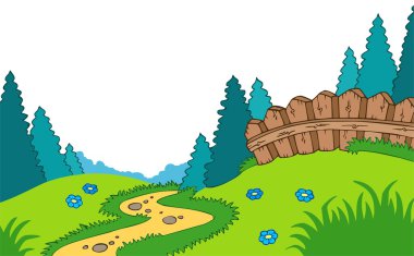 Cartoon country landscape clipart