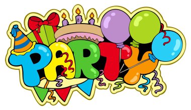 Cartoon party sign clipart