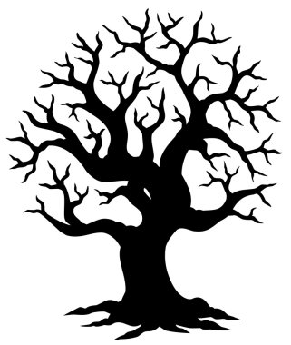 Hollow tree silhouette clipart