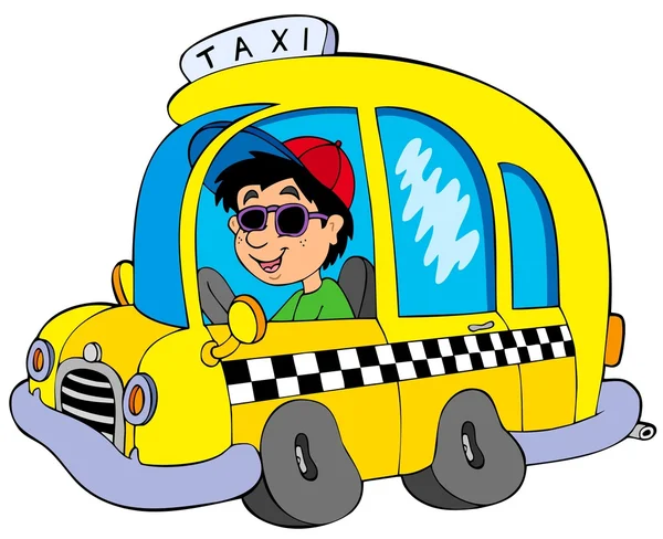 Cartoon taxi driver — Stock Vector