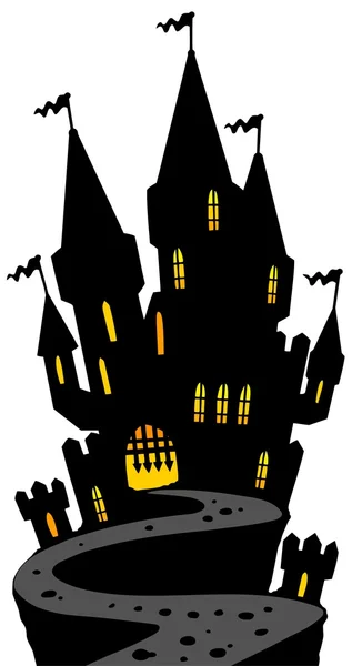 Castle on hill silhouette — Stock Vector