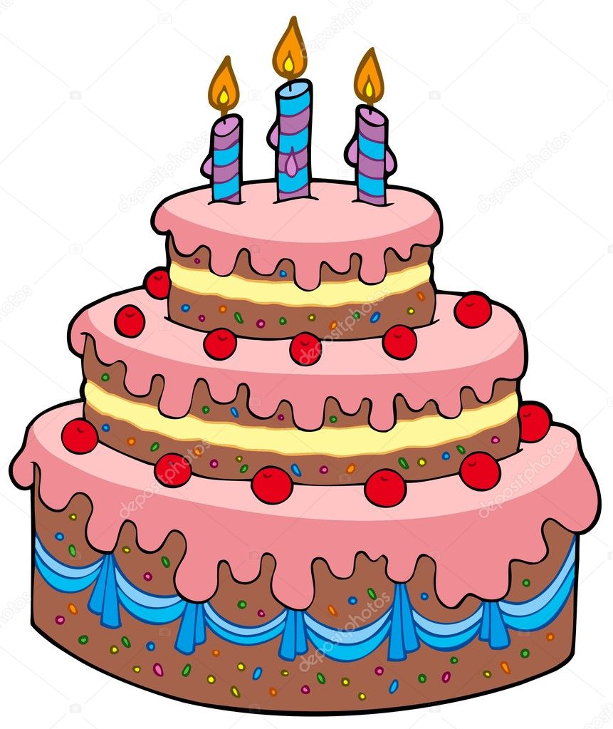 Duży tort urodzinowy Grafika wektorowa od ©clairev 3735573