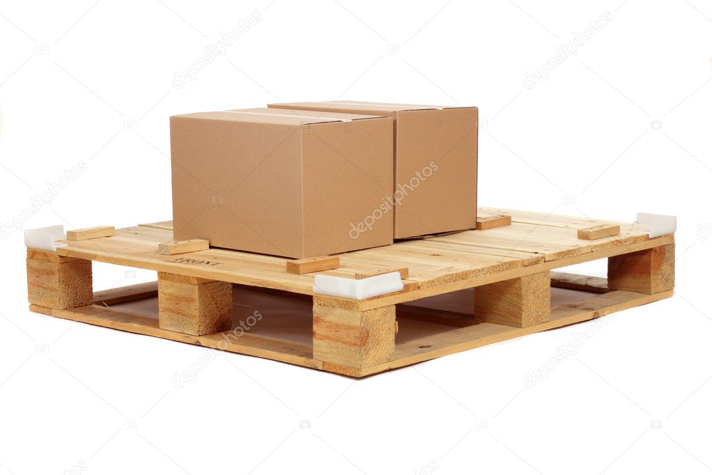 Wooden shipping pallet
