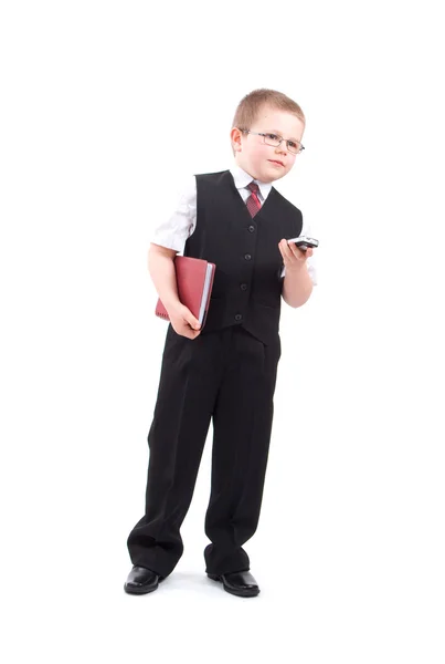 Kis fiú-üzletember — Stock Fotó