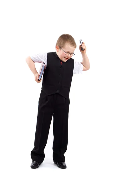 Small boy-businessman — Stock Photo, Image
