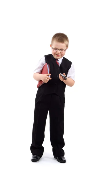 Small boy-businessman — Stock Photo, Image