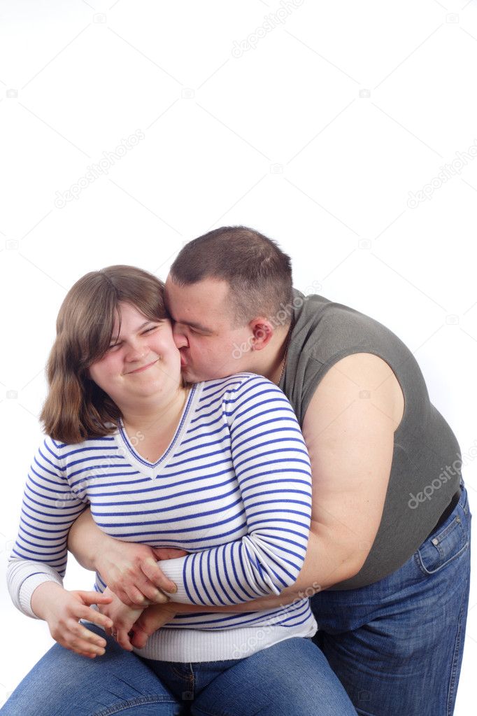 Young love couple smiling