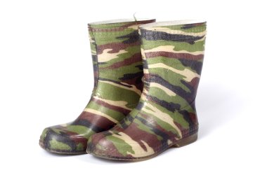 Camouflage gum boots clipart