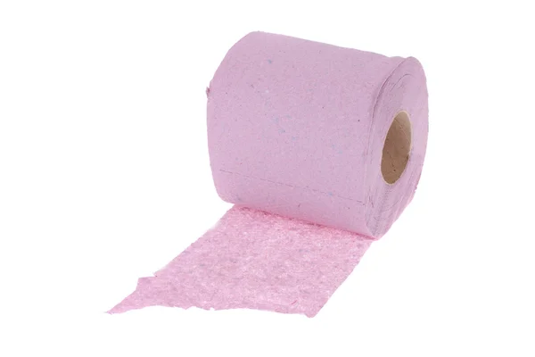 Rulle av rosa toalettpapper — Stockfoto