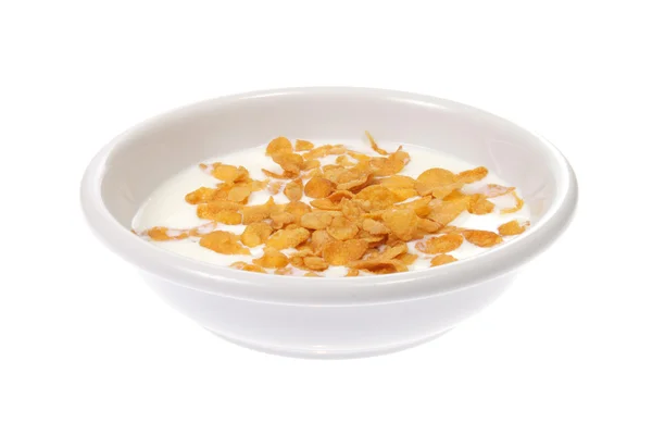 Schüssel mit Cornflakes und Milch — Stockfoto