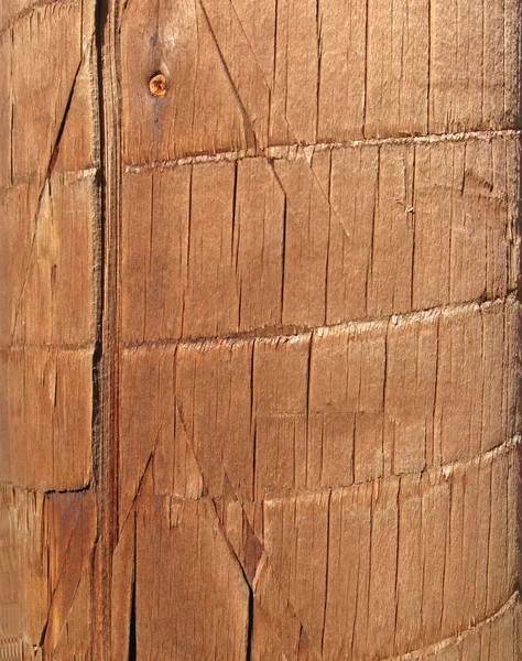 Pylone de madeira marrom inclinado, construção — Fotografia de Stock