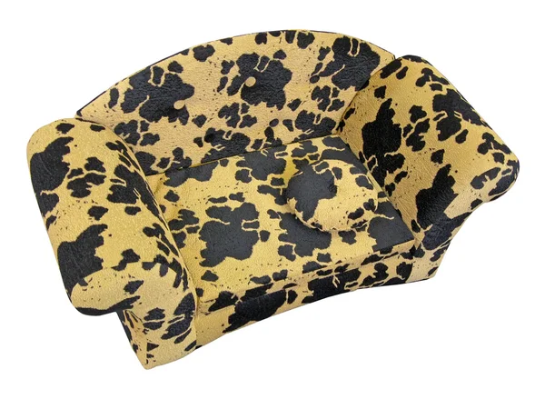 Un divano giallo con macchie isolate — Foto Stock