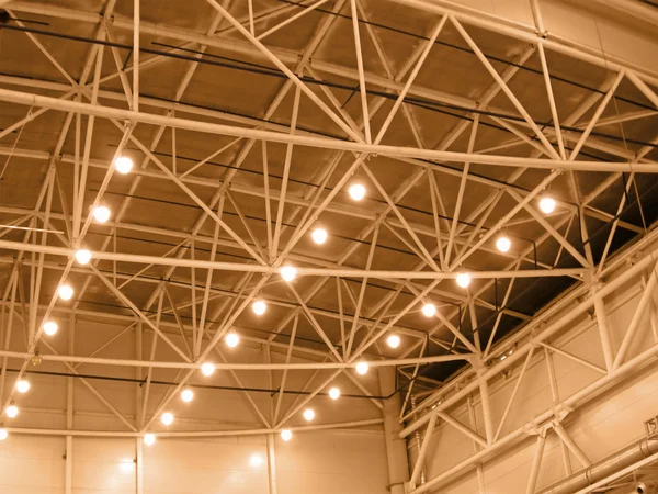 Yellow interior warehouse lighting — Stock Photo, Image
