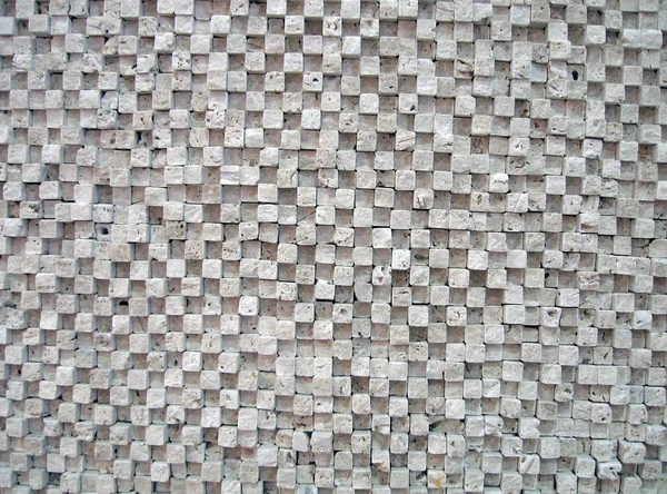 正方形の大理石の石造り壁の建設 — ストック写真