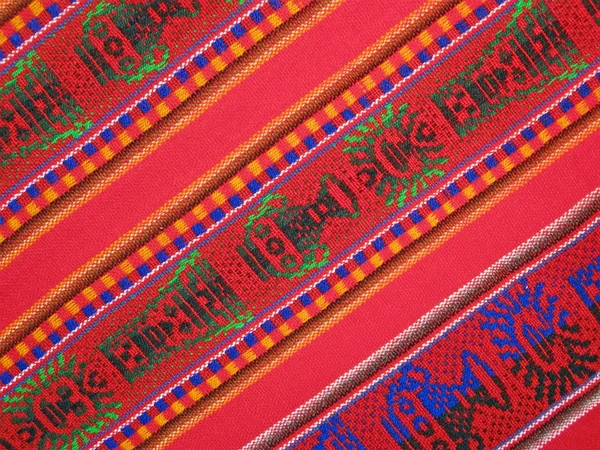 Textura de chal de seda de tela colorida mexicana, colores —  Fotos de Stock