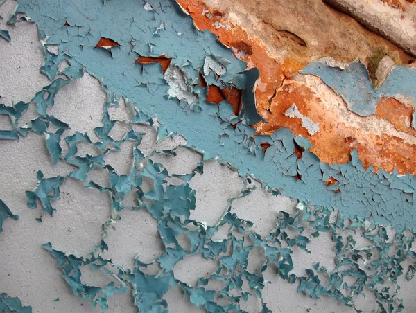 빈티지 그린된 콘크리트 벽, 오래 된 녹슨 개념 — 스톡 사진