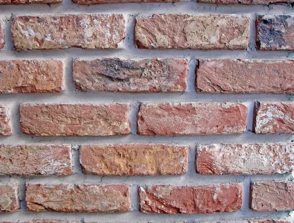 Vintage red brick wall, closeup stone texture — Stock Photo, Image