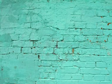 Green vintage brick wall, closeup stone texture clipart