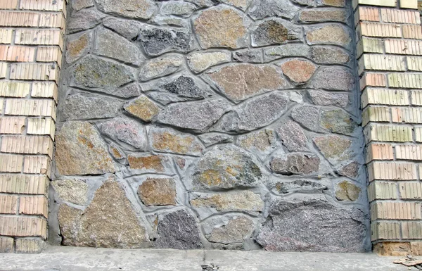 Pared de piedra y ladrillo, concepto de construcción —  Fotos de Stock