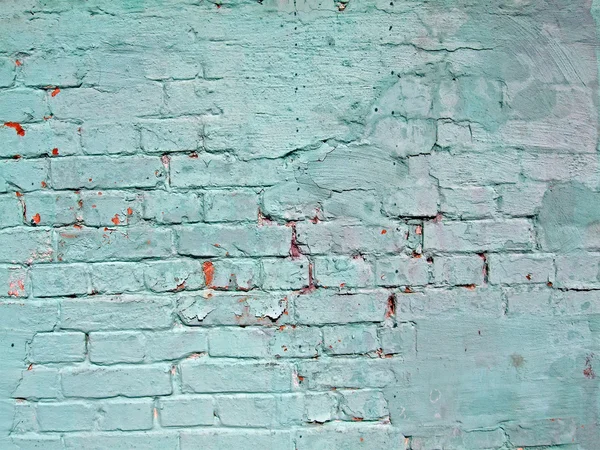 Green vintage brick wall, closeup stone texture — Stock Photo, Image