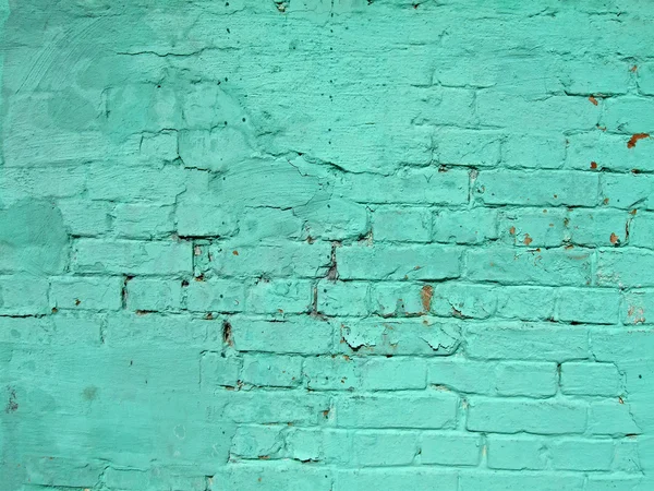 Muro di mattoni vintage verde, struttura in pietra primo piano — Foto Stock