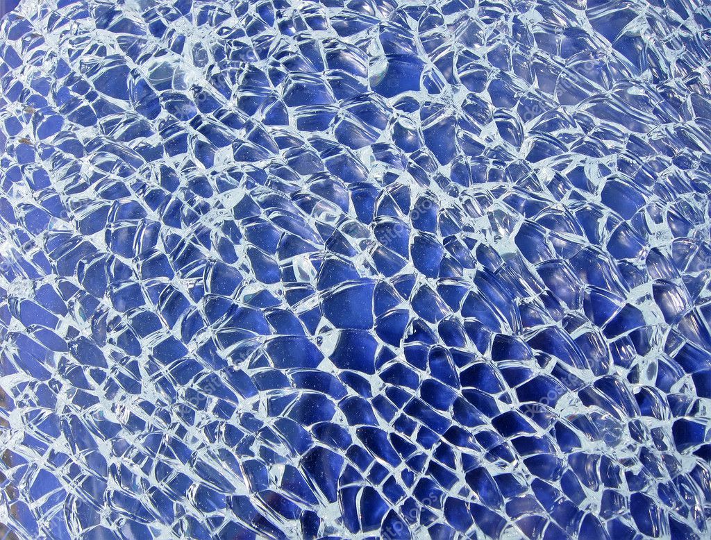 Blue broken glass, stress, abstract curve construction Stock Photo by ...