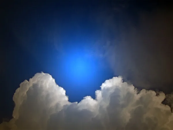 Magic blue clouds on blue sky, nature — Stock Photo, Image