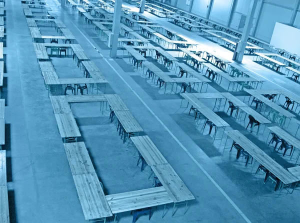 Blue interior warehouse, nobody construction — Stock Photo, Image