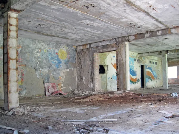 stock image Vintage painted indoor construction, old building