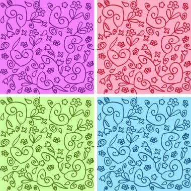 Seamless curly patterns clipart