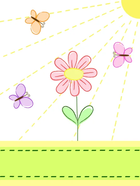 Fjärilar och blommor — Stock vektor