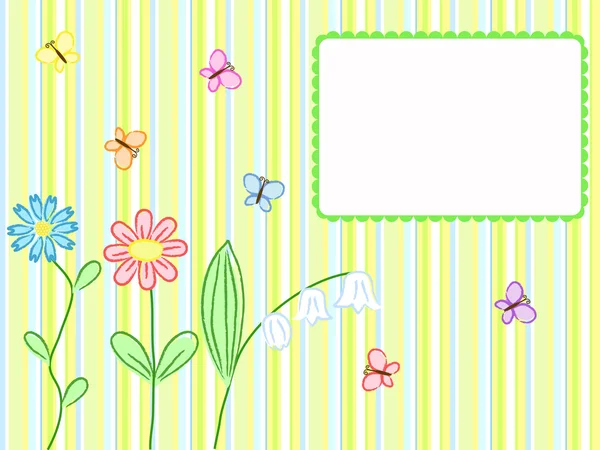 花和蝴蝶剥光 — 图库矢量图片