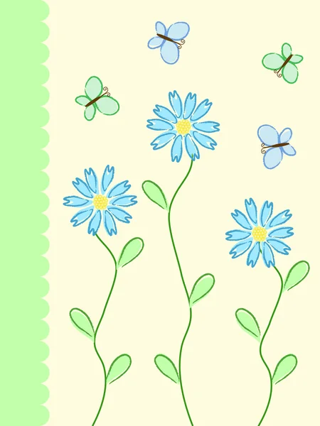 Carte fleurs — Image vectorielle