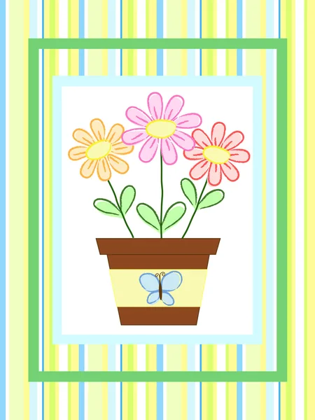Fleurs dans un pot — Image vectorielle