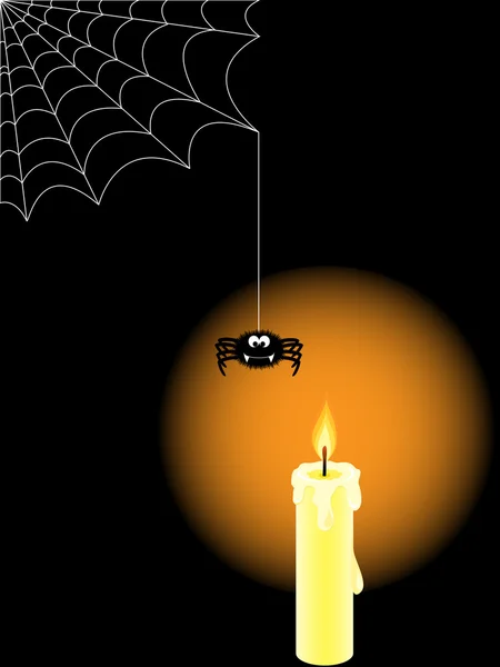 Halloween-Kulisse mit Kerze — Stockvektor
