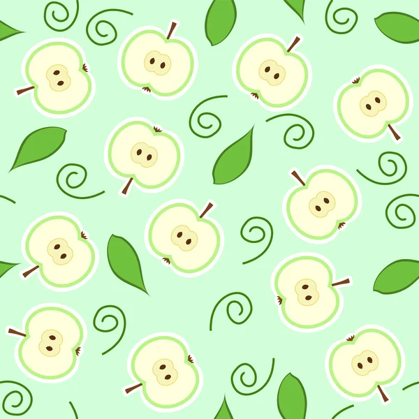 Coupe de pomme verte sans couture Vecteur En Vente