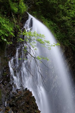 Waterfall in mountains clipart